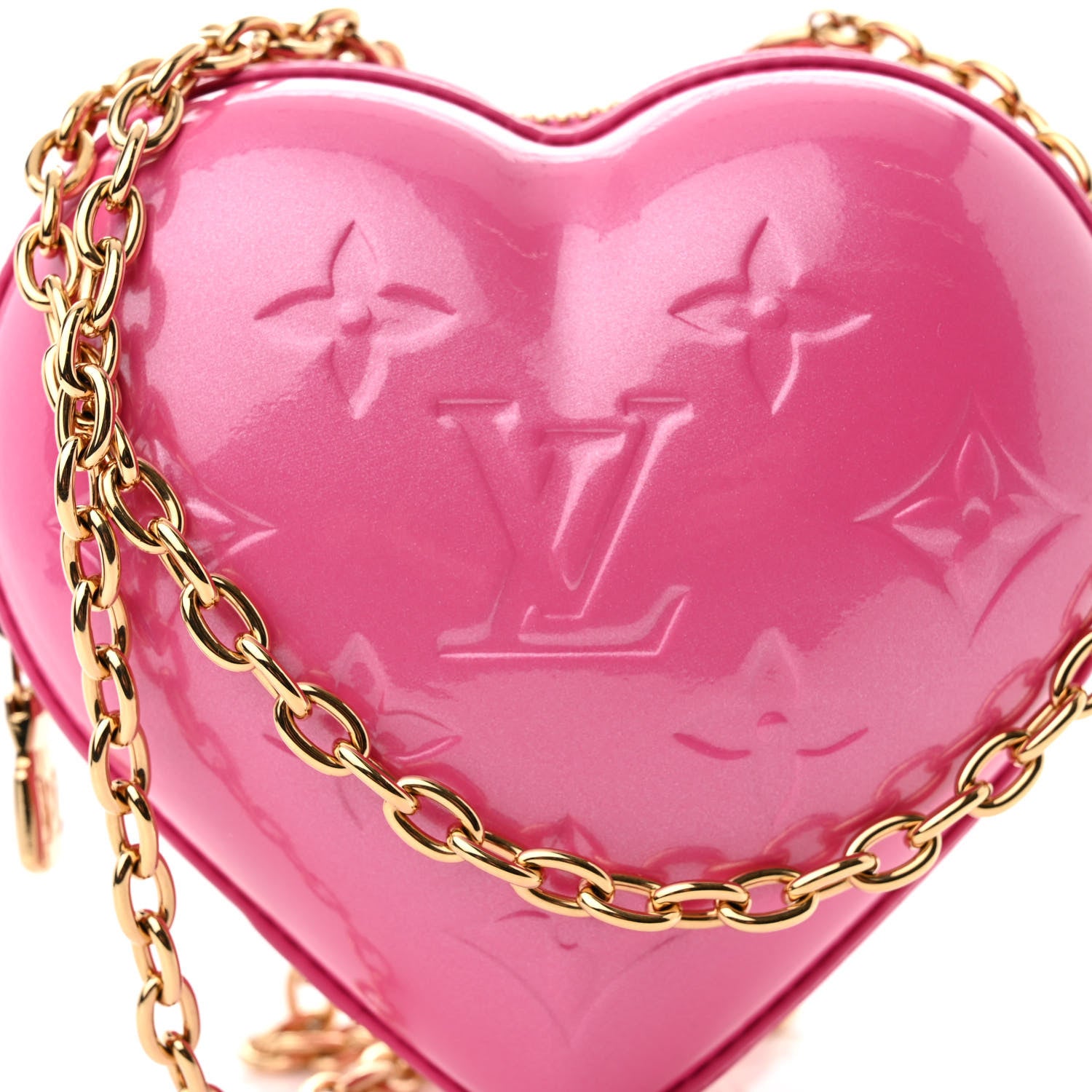 Louis Vuitton Vernis Keep My Heart Chain Bag Neon Pink 7 of 10