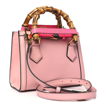 Gucci Wonka Grain Calfskin Mini Diana Tote Bag Wild Rose Fuxia Fluo 3 of 10
