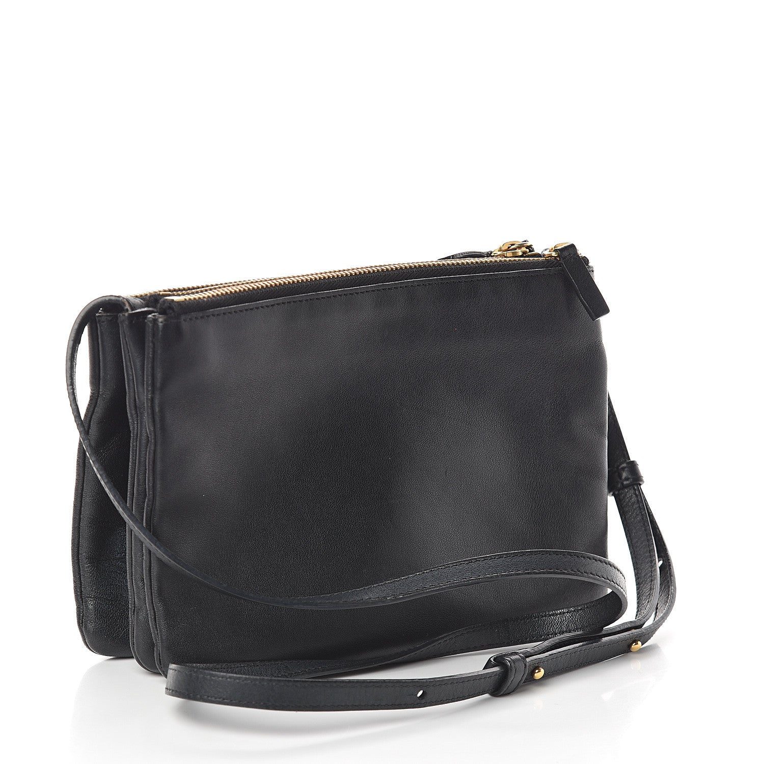 Celine Lambskin Small Trio Crossbody Bag Black 2 of 9