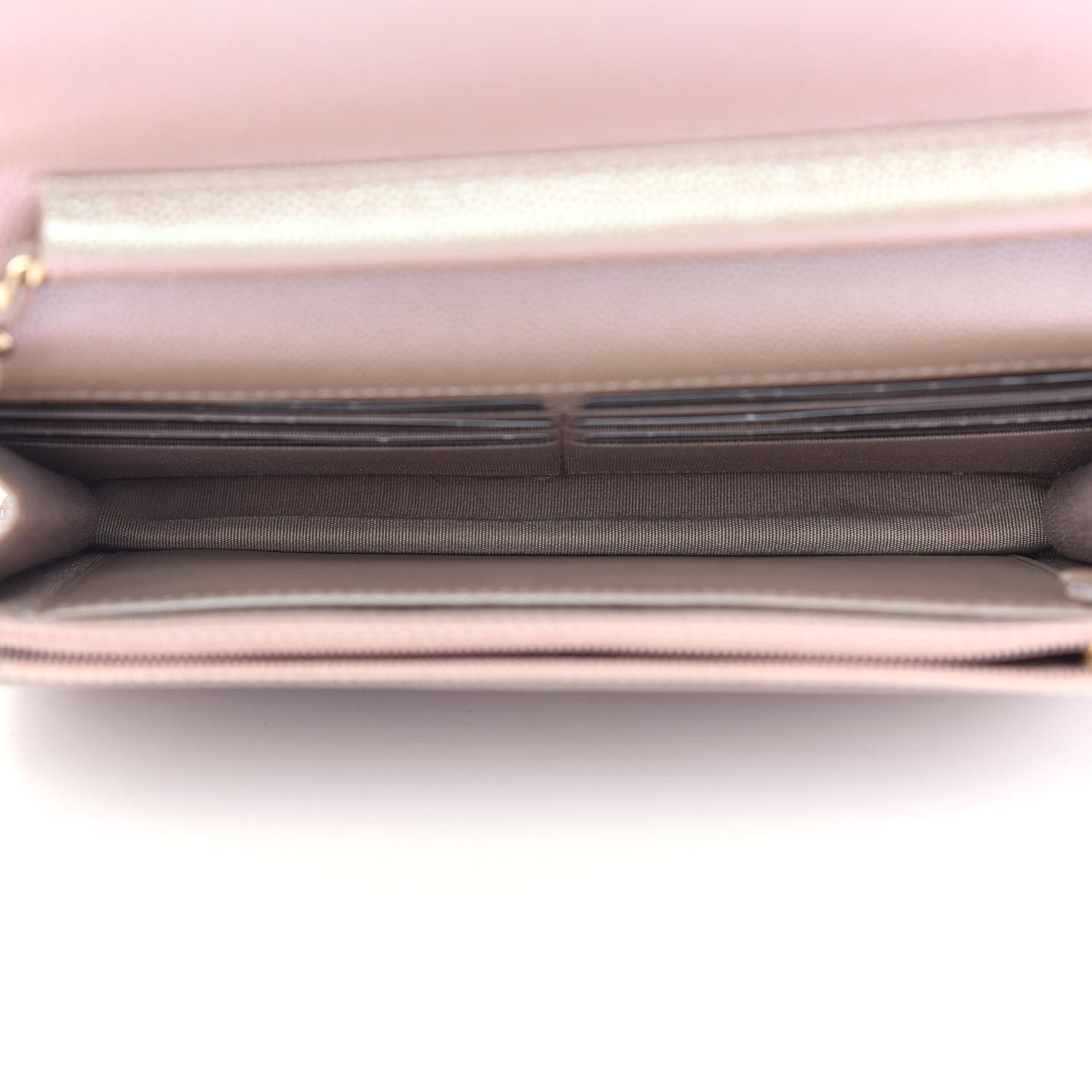 Chanel Iridescent Caviar Quilted Wallet On Chain WOC Beige 5 of 10