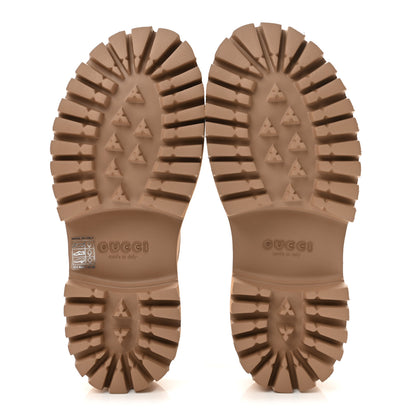 Gucci Rubber GG Monogram Perforated Elea Platform 55mm Lug Sole Sandals 39 Vintage Camel 6 of 10