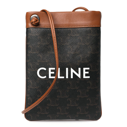 Celine Triomphe Canvas Calfskin Mini Poche Bag Tan 1 of 9