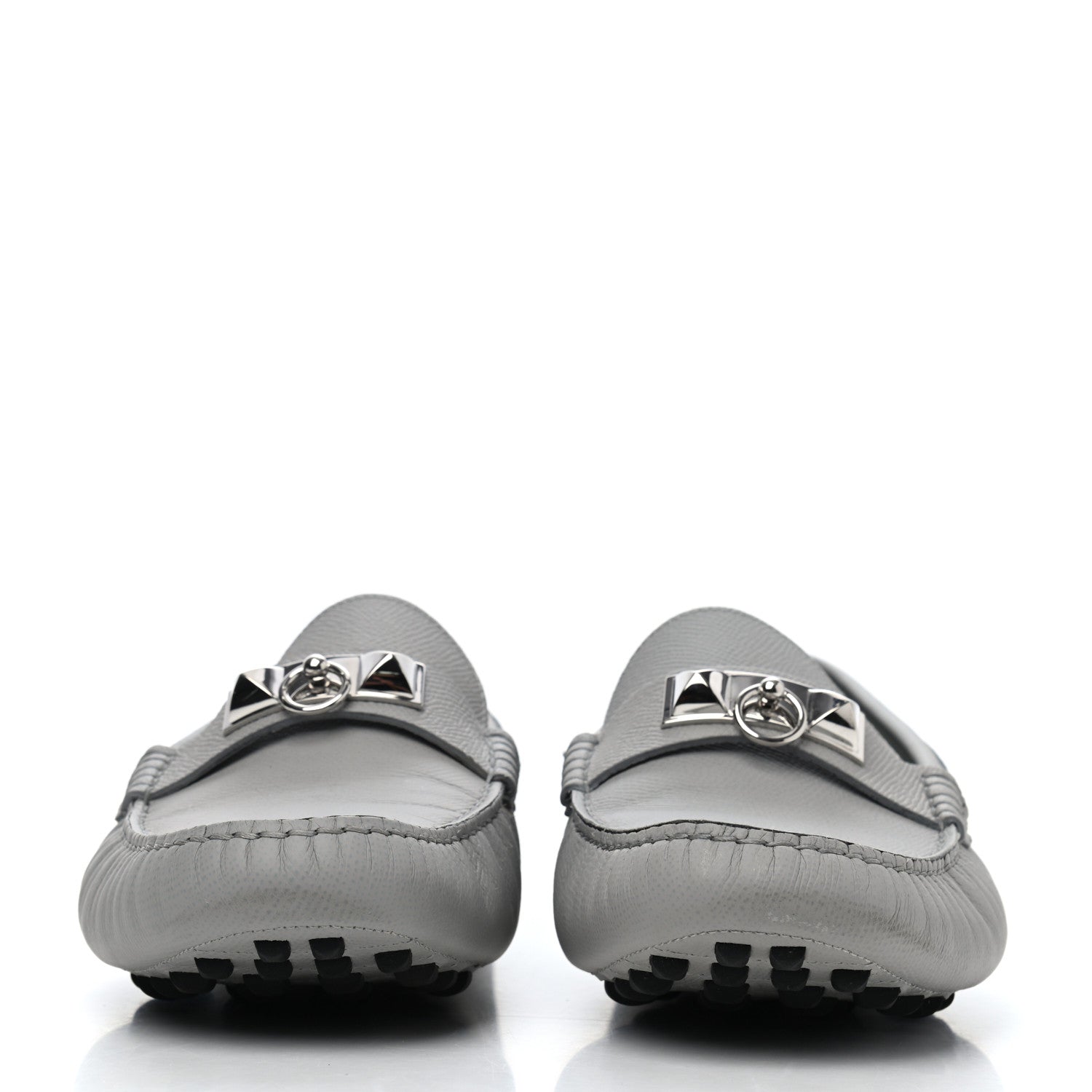 Hermes Epsom Mens Irving Driving Moccasin Loafers 43 Bleu Glacier 2 of 4