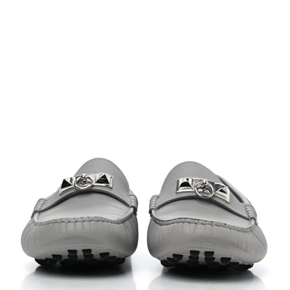 Hermes Epsom Mens Irving Driving Moccasin Loafers 43 Bleu Glacier 2 of 4