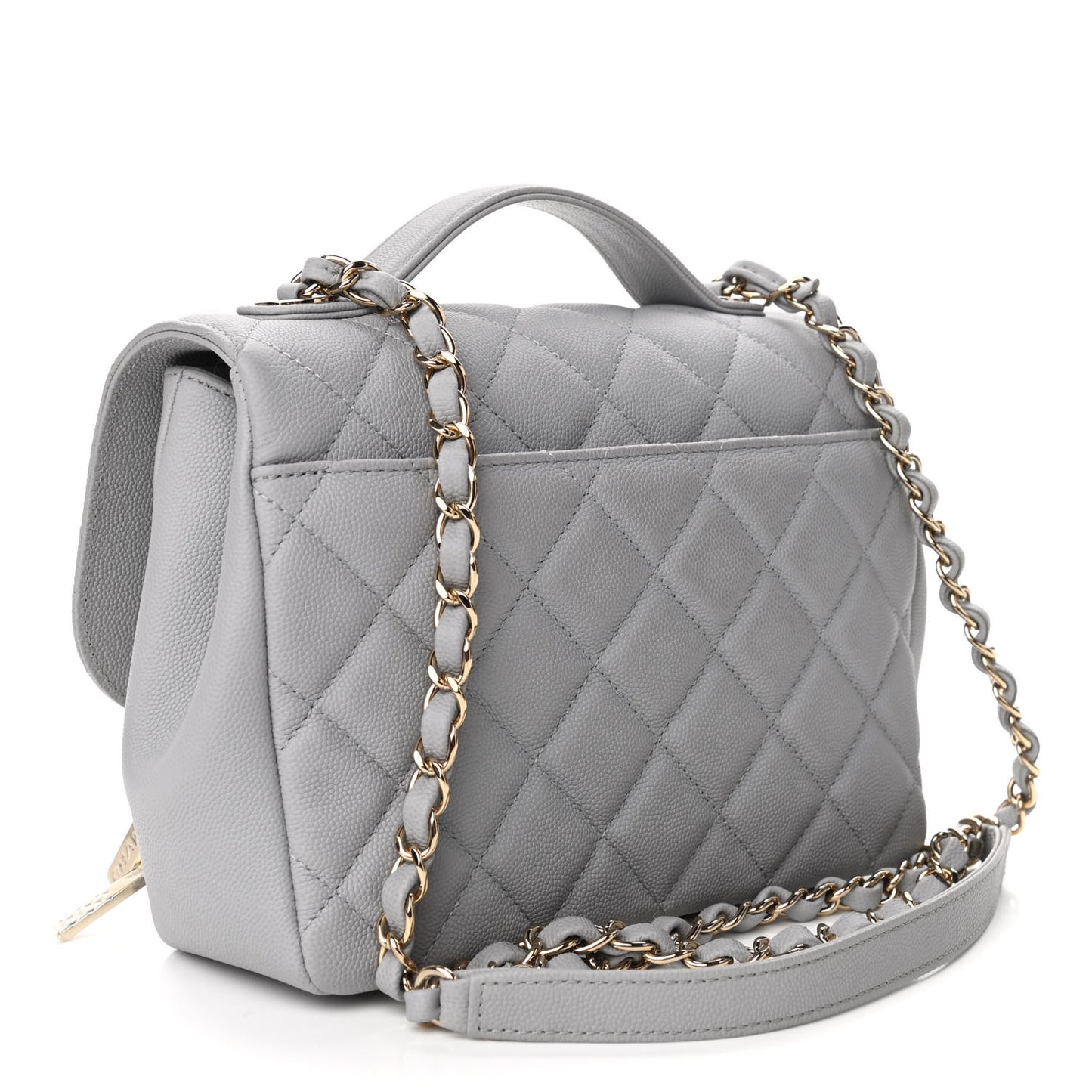 Caviar Quilted Medium Business Affinity Flap Grey