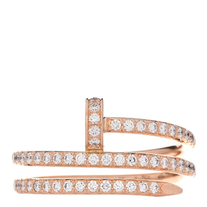 Cartier 18K Pink Gold Diamond Double Juste Un Clou Paved Ring 52 6 1 of 5