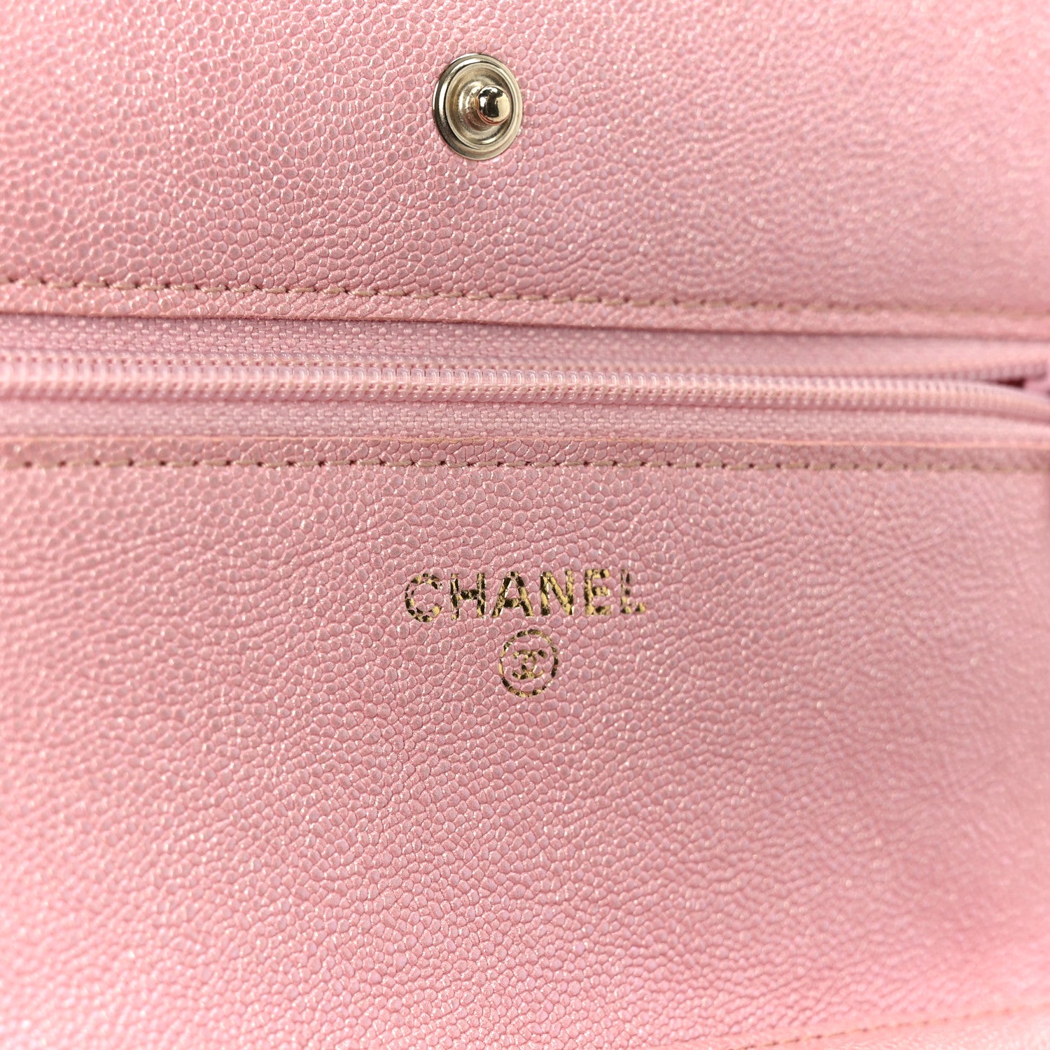 Chanel Iridescent Caviar Quilted Wallet on Chain WOC Rose Pink 6 of 12
