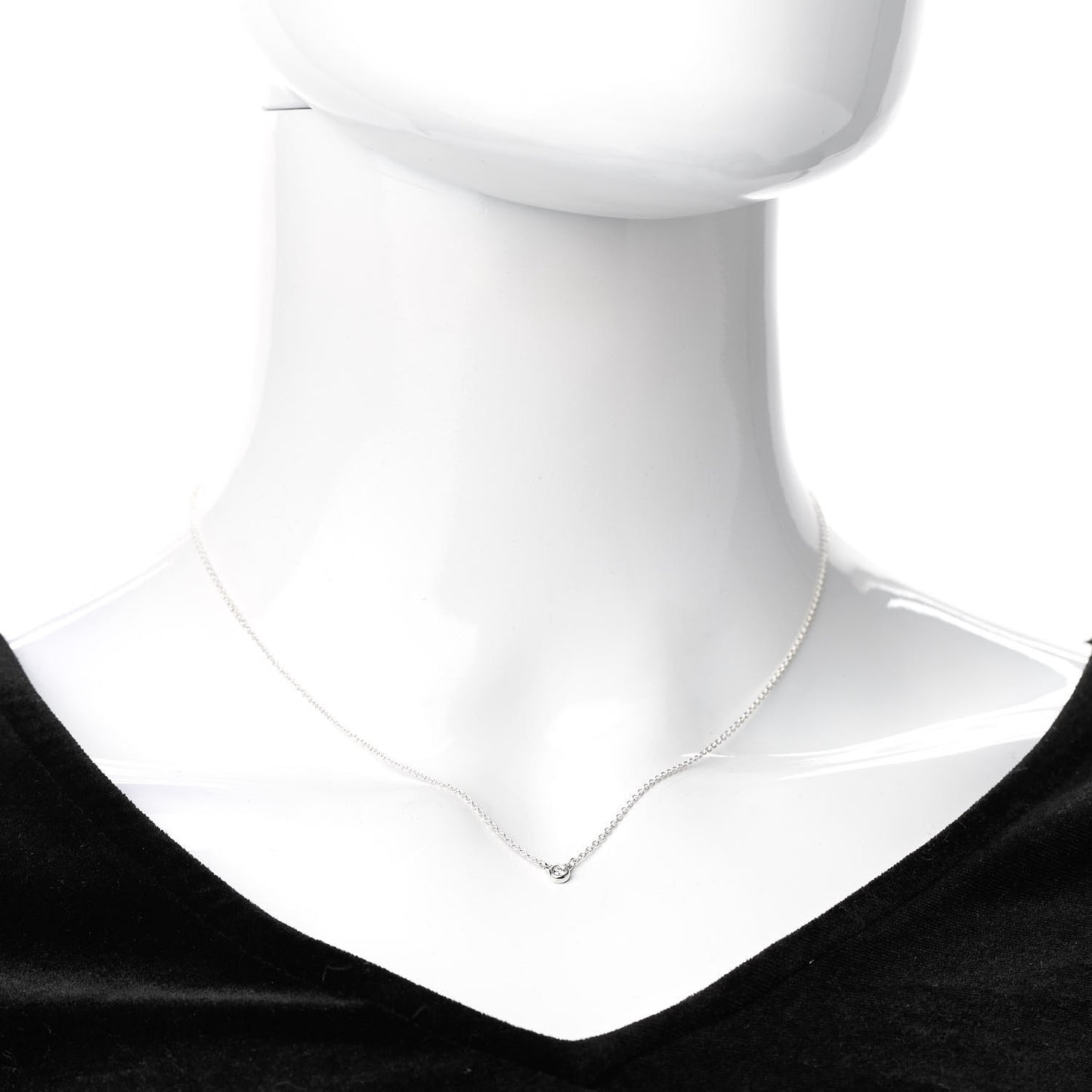 Sterling Silver Diamond .03ct Elsa Peretti Diamonds by the Yard Pendant Necklace