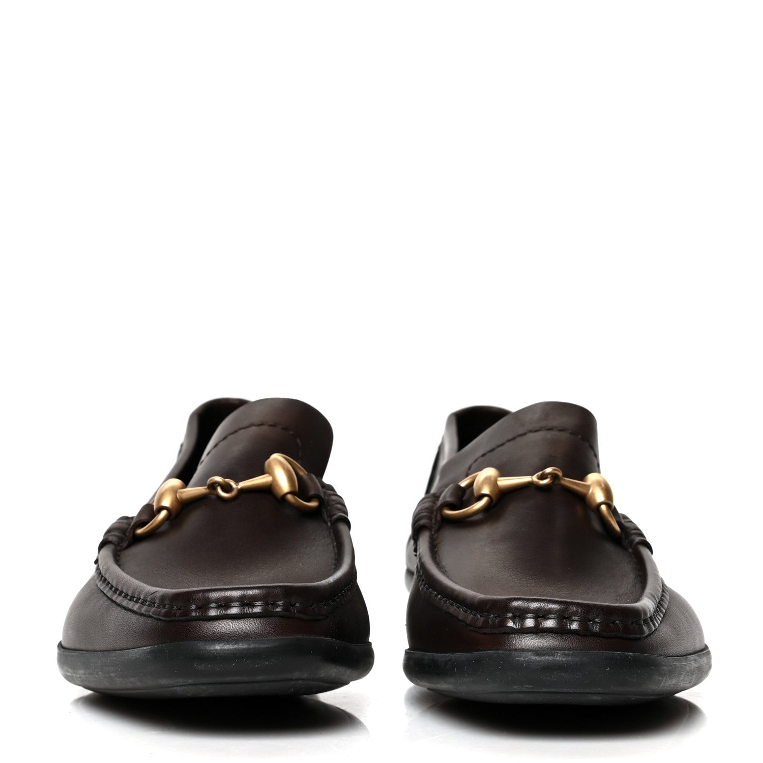 Gucci Calfskin Mens Horsebit Driver Loafers 9 Brown 2 of 10