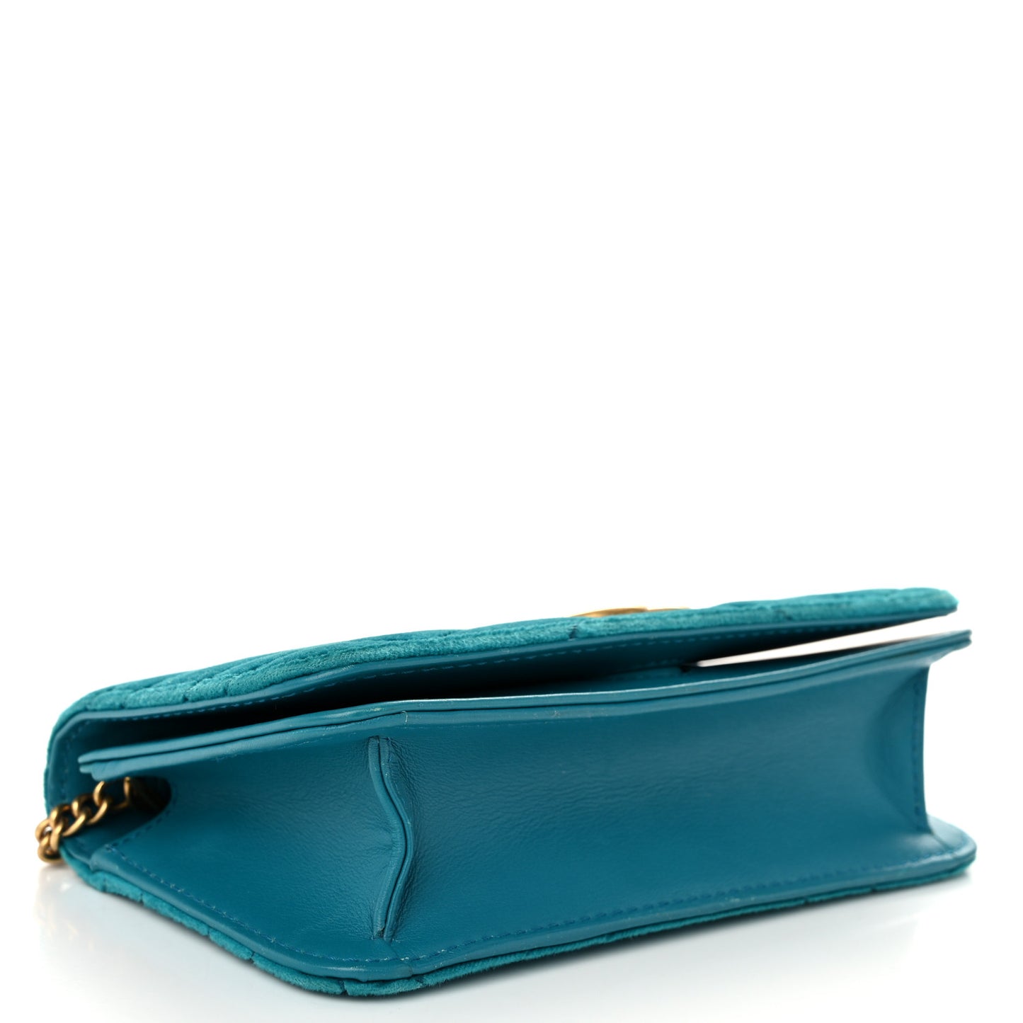 Velvet Matelasse GG Marmont Mini Bag Pavone Cyan