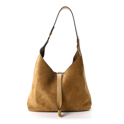 Chloe Suede Calfskin Small Marcie Hobo Bag Gold Khaki 1 of 10