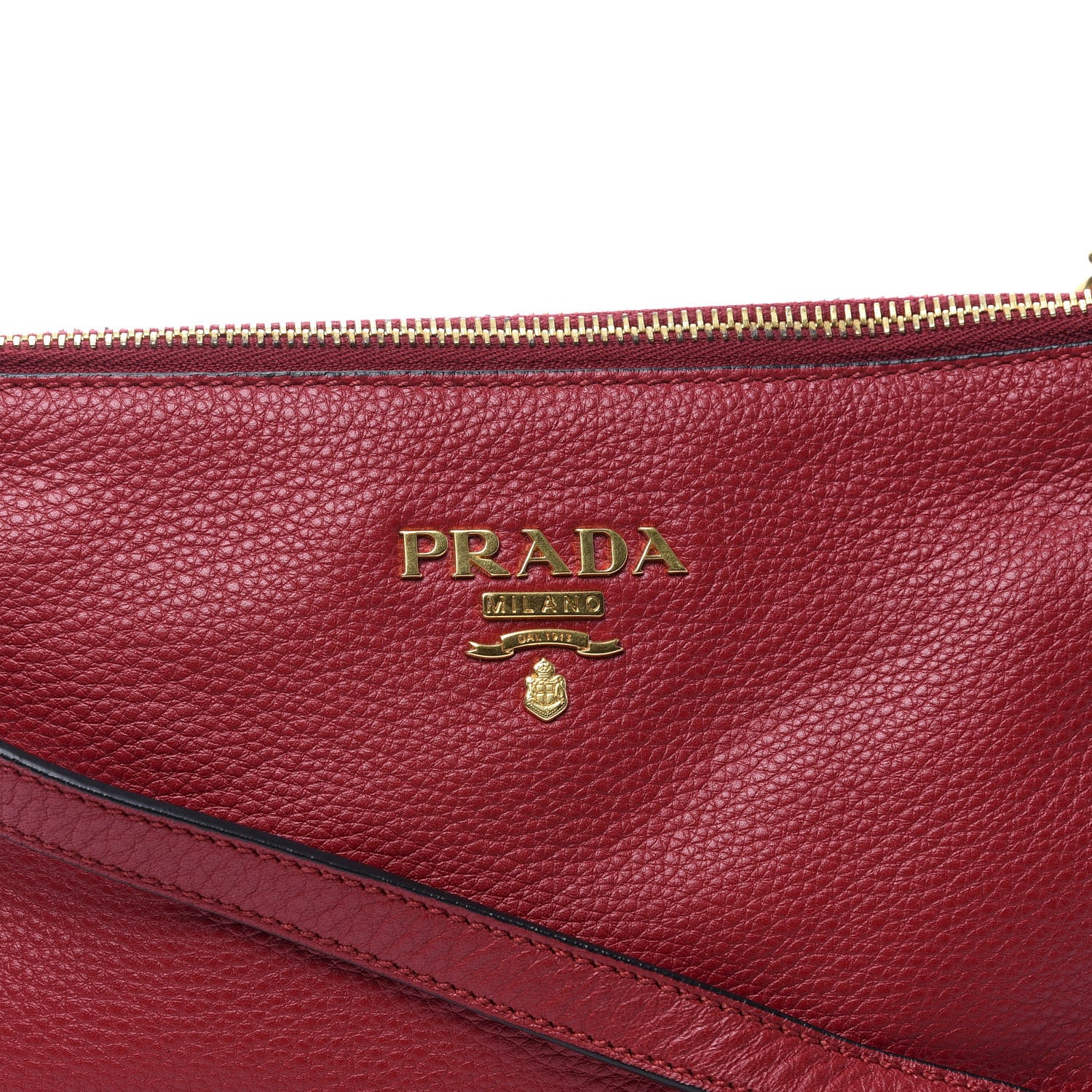 Prada Vitello Daino Double Zip Crossbody Bag Rosso 11 of 11