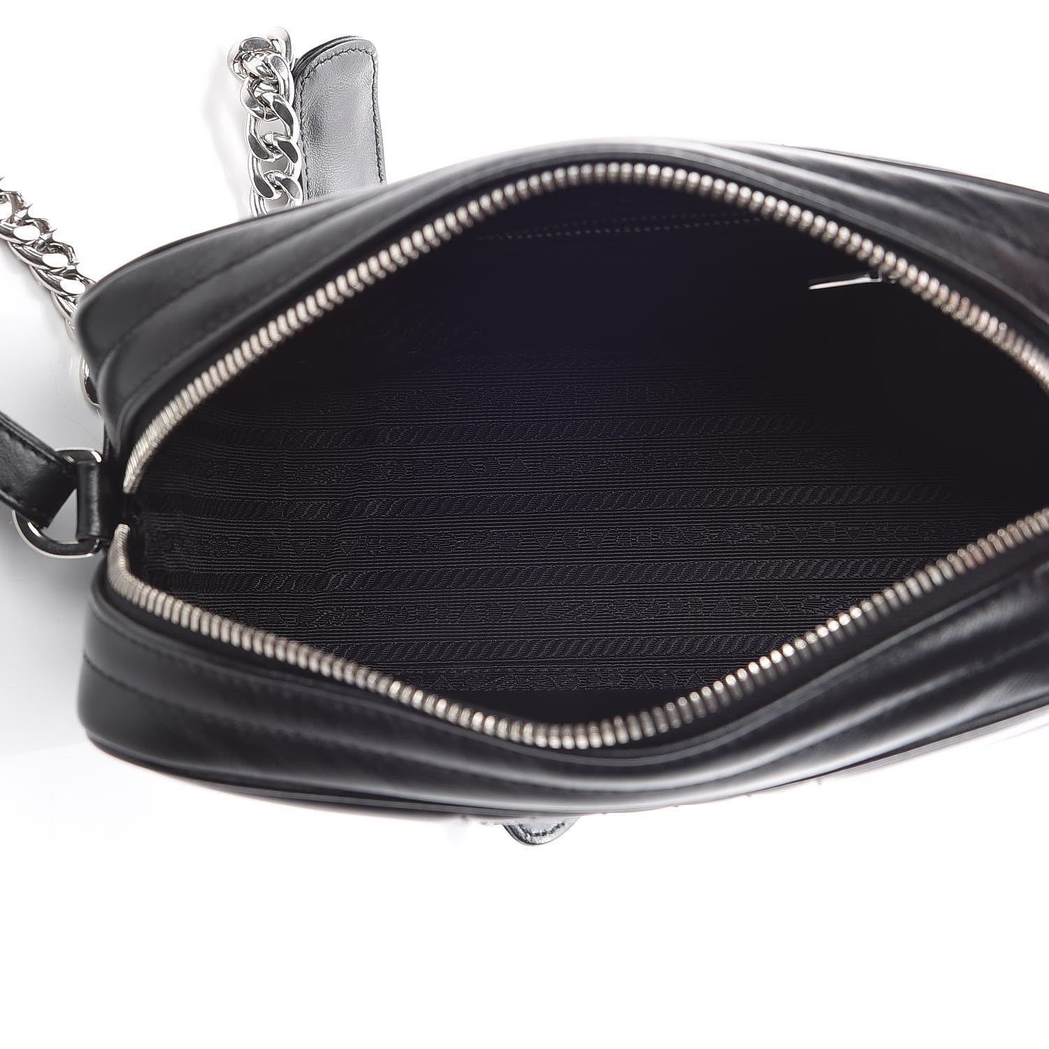 Prada Soft Calfskin Diagramme Crossbody Bag Black 5 of 10