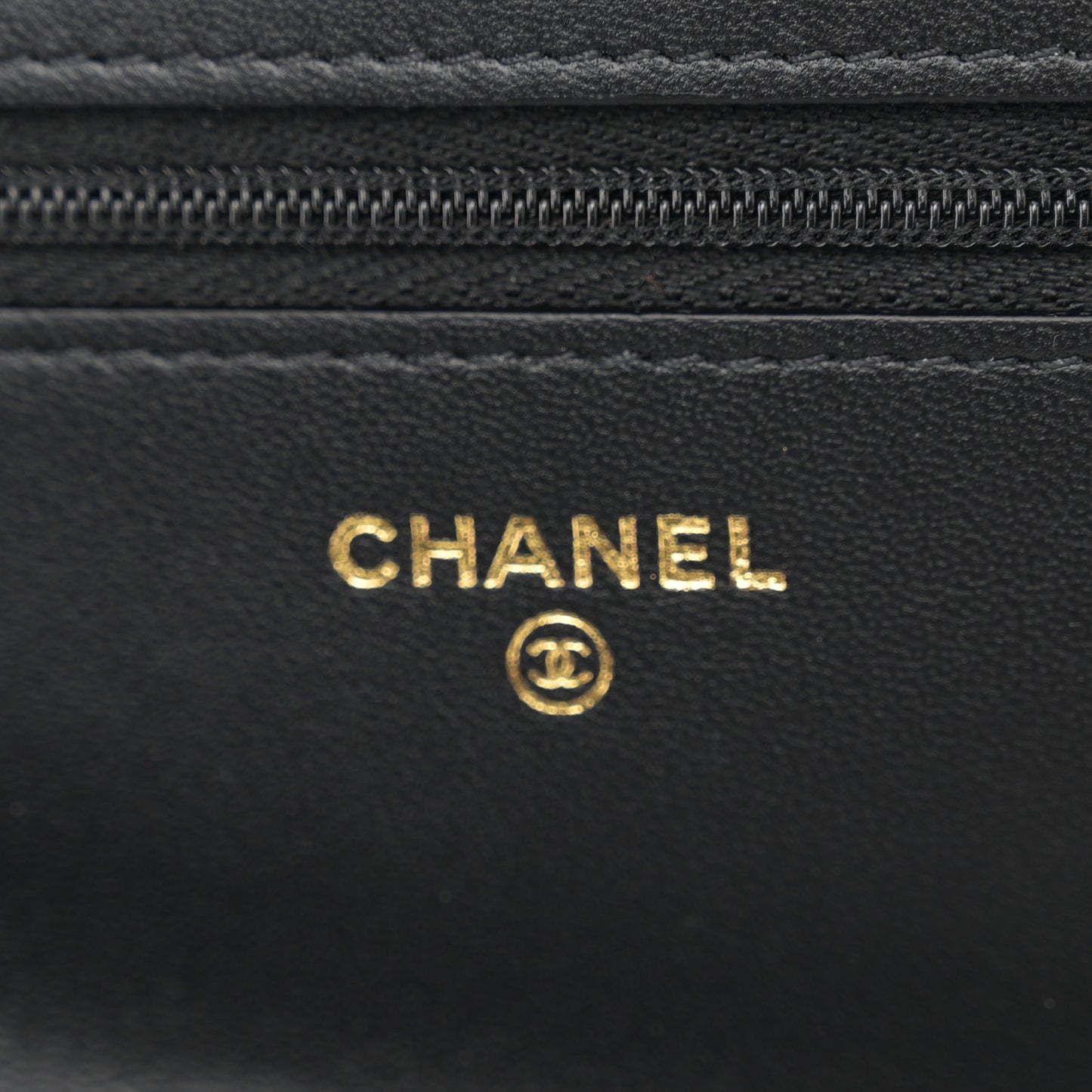 Lambskin Quilted Pearl CC Wallet on Chain WOC Black