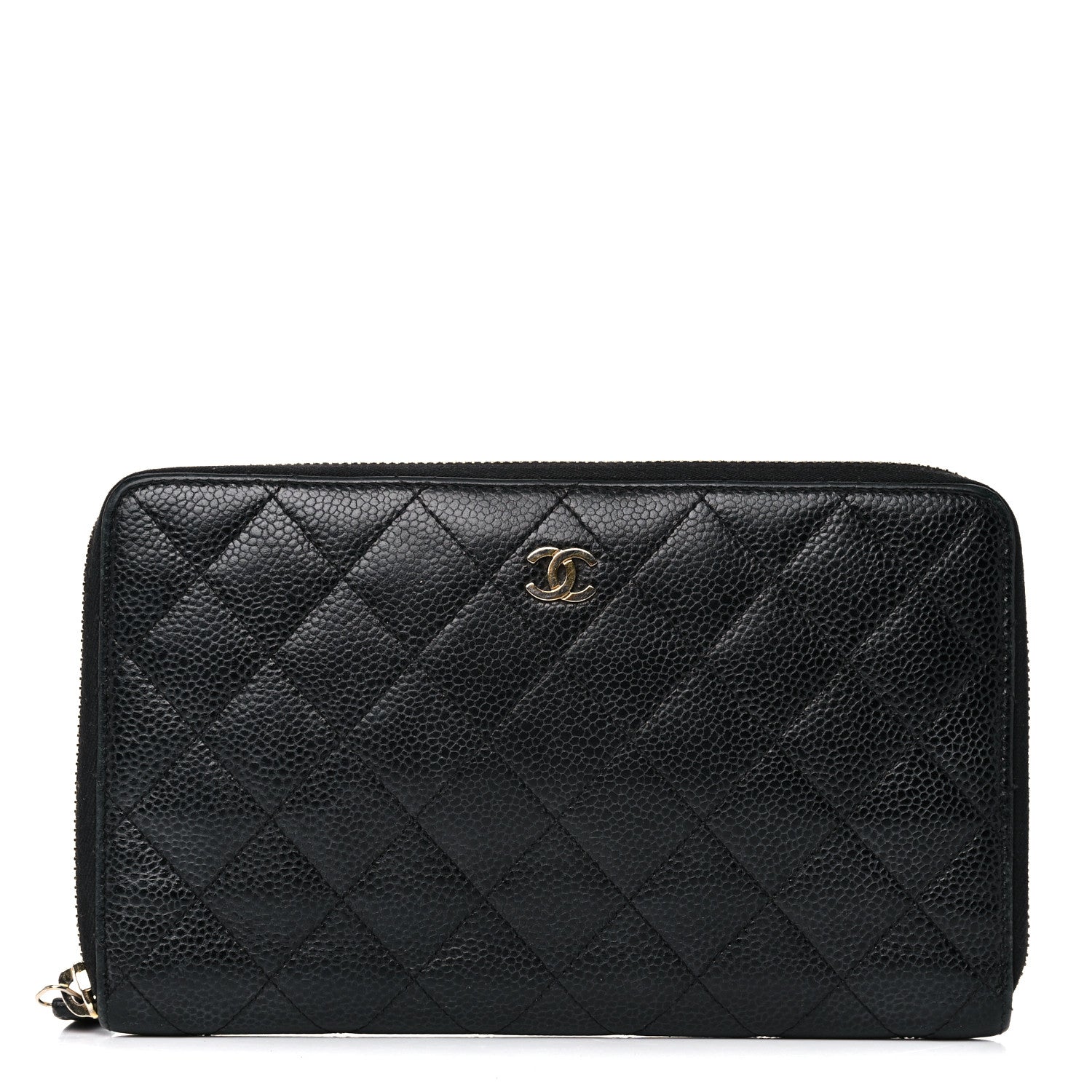 Chanel Caviar Quilted Large Zip Around Organizer Wallet Black 1 of 18