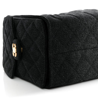 Chanel Washed Denim Quilted Small Chanel 25 Handbag Black 9 of 10