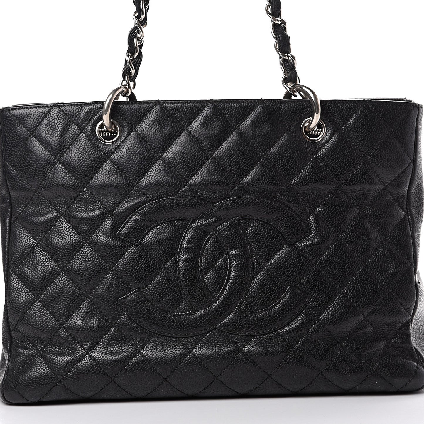 Caviar Quilted Grand Shopping Tote GST Black