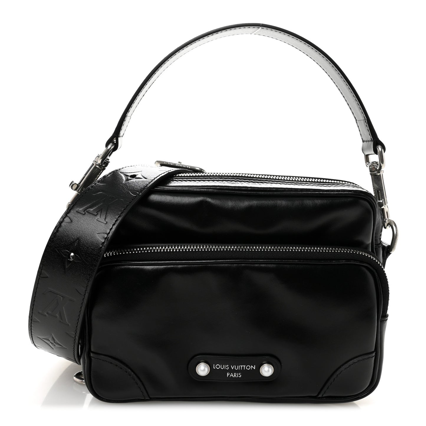 Calfskin Nil City Shoulder Bag Night Black