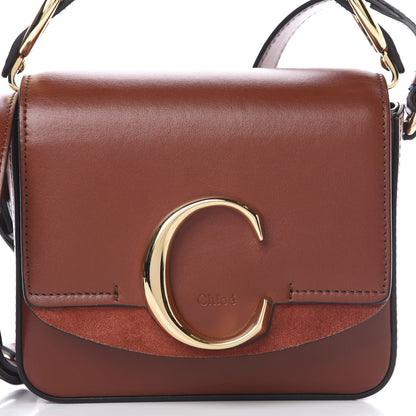Chloe Shiny Calfskin Suede Mini C Bag Sepia Brown 8 of 10