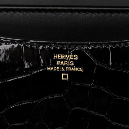 Hermes Shiny Alligator Constance 18 Black 6 of 9