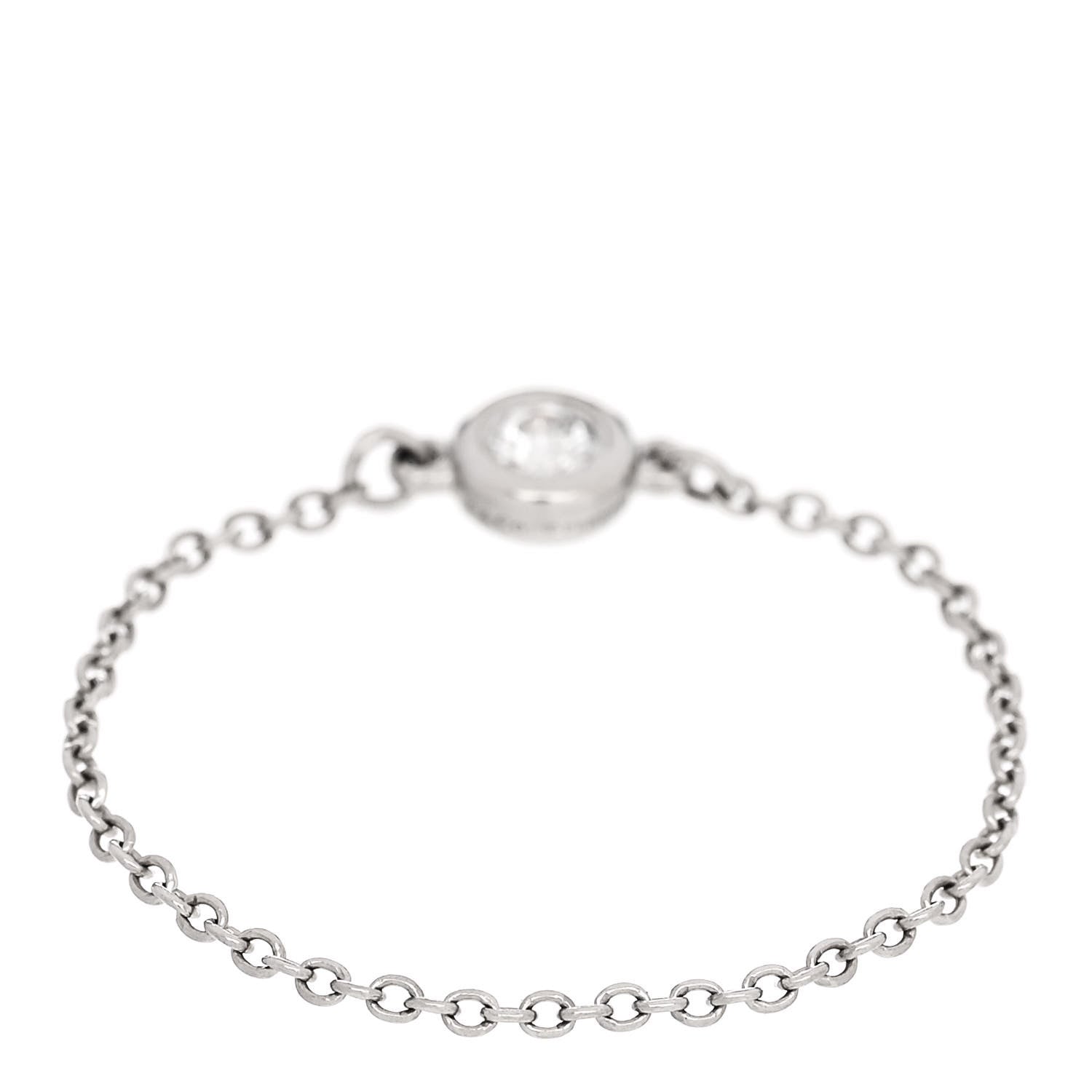 Tiffany Platinum Diamond Elsa Peretti Diamonds by the Yard Chain Ring 61 9.5 4 of 7