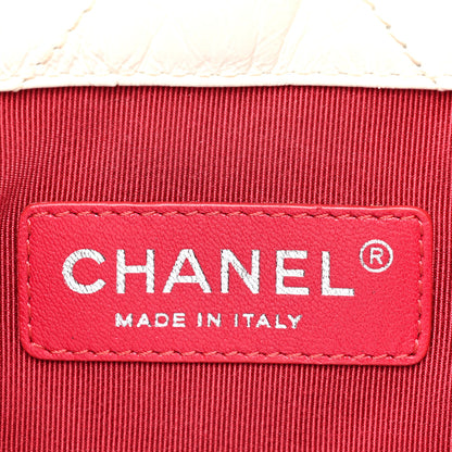 Chanel Aged Calfskin Chevron Quilted Small Gabrielle Backpack Black White 6 of 14