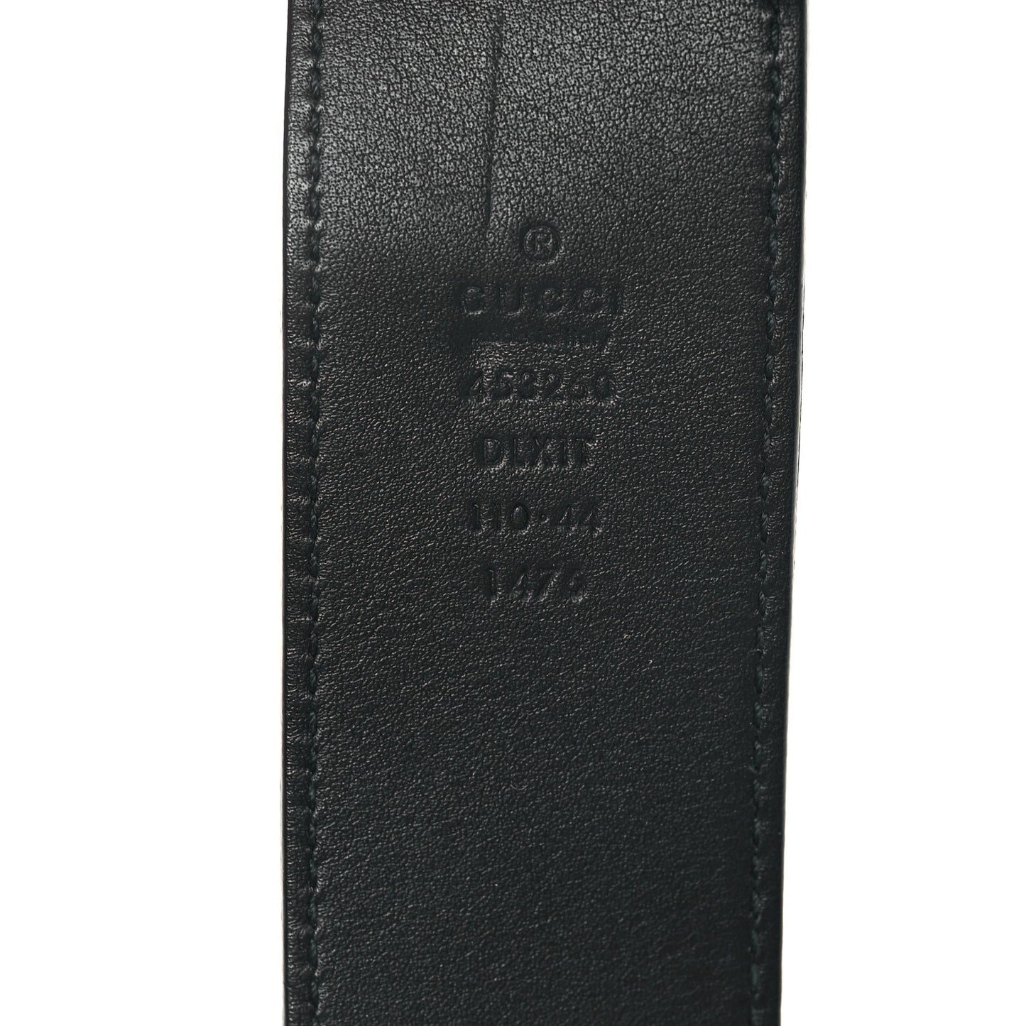 Moon Calfskin Pearl Double G 40mm Belt 110 44 Black Cream