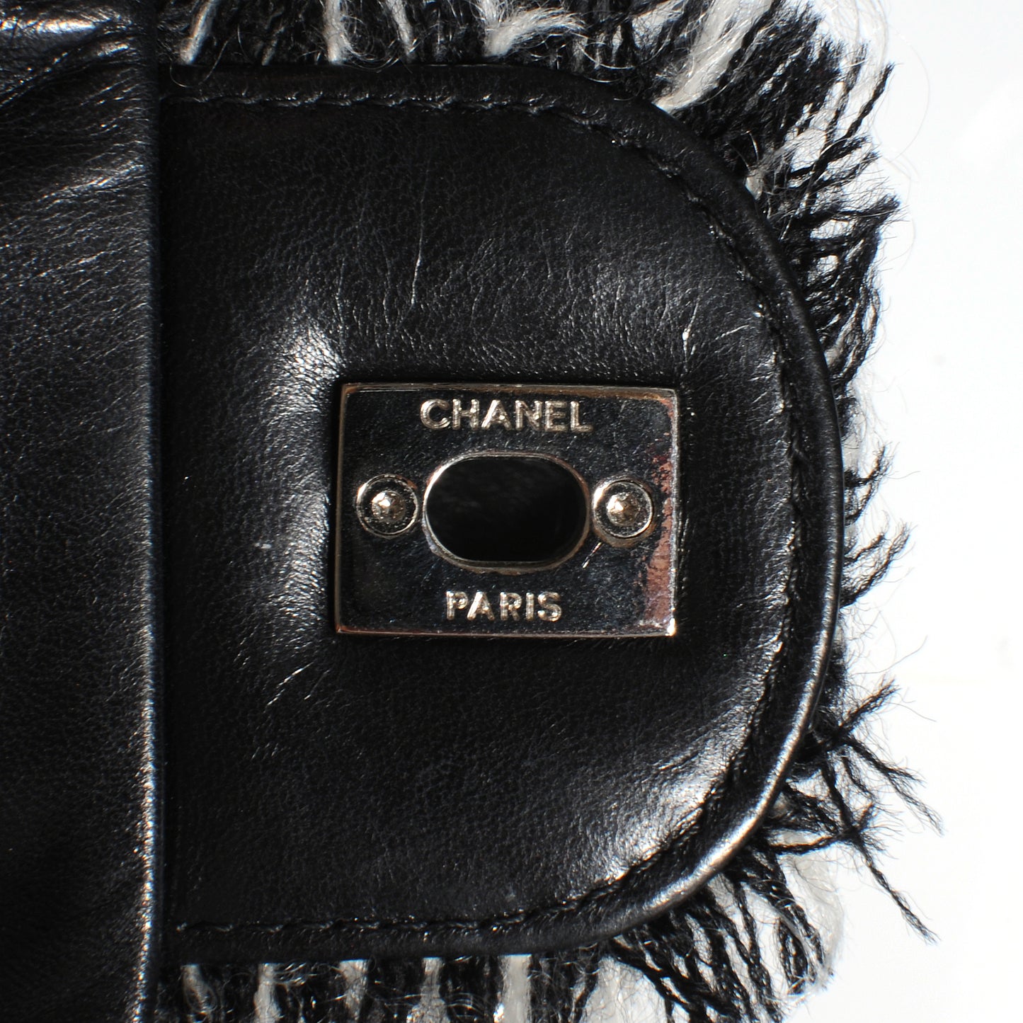 Lambskin Tweedy Flap Black