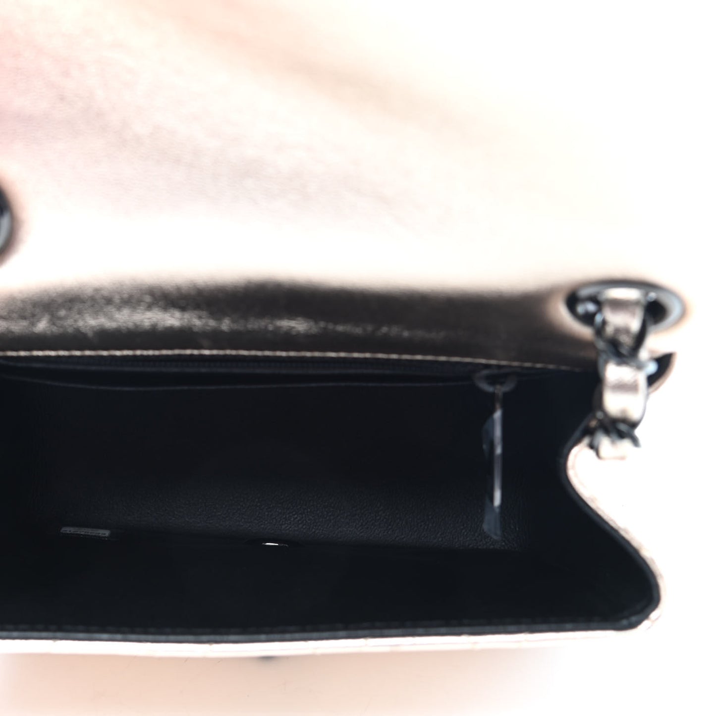 Metallic Lambskin Quilted Mini Square Flap Gold Black