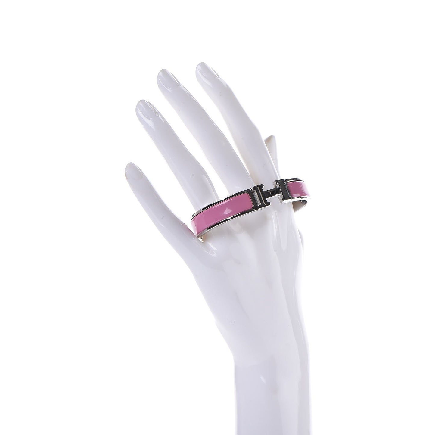 Enamel Narrow Clic Clac H Bracelet GM Rose Flamingo