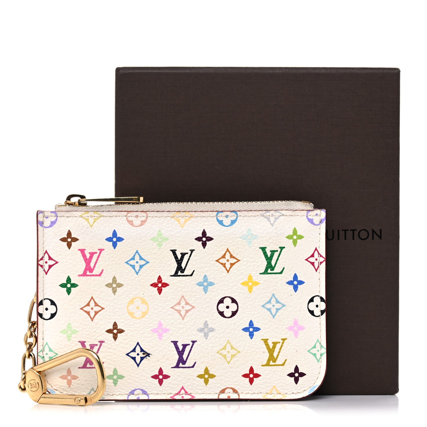 Monogram Multicolor Key Pouch White Litchi