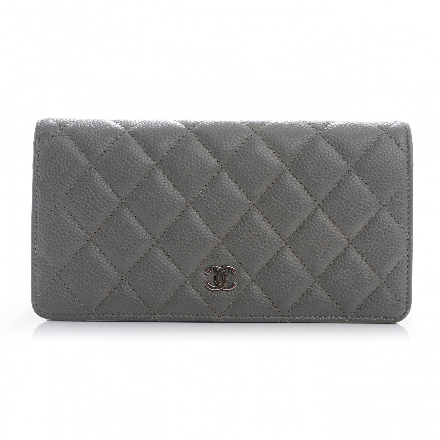Caviar Quilted Yen Wallet Grey