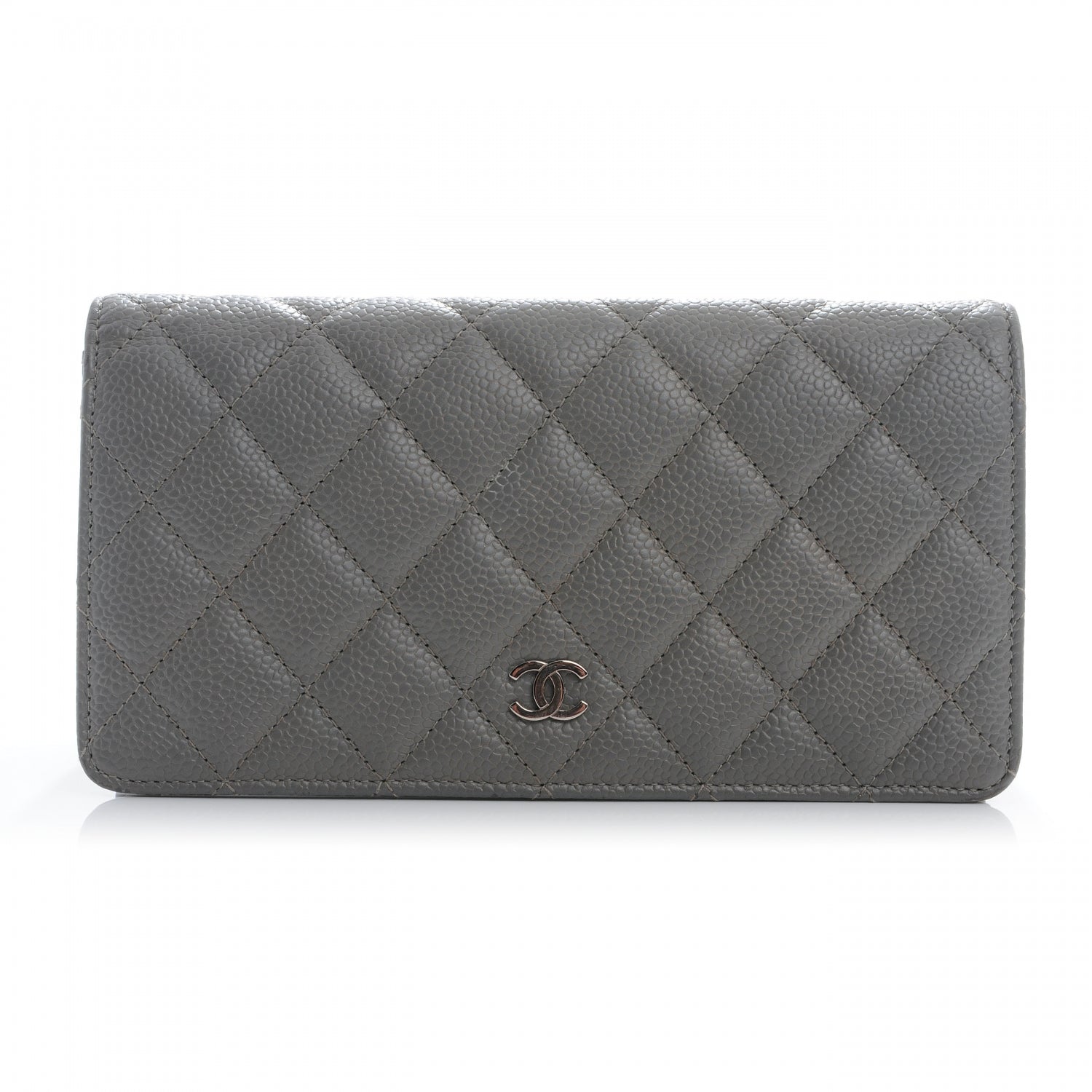 Chanel Caviar Quilted Yen Wallet Grey 1 of 7