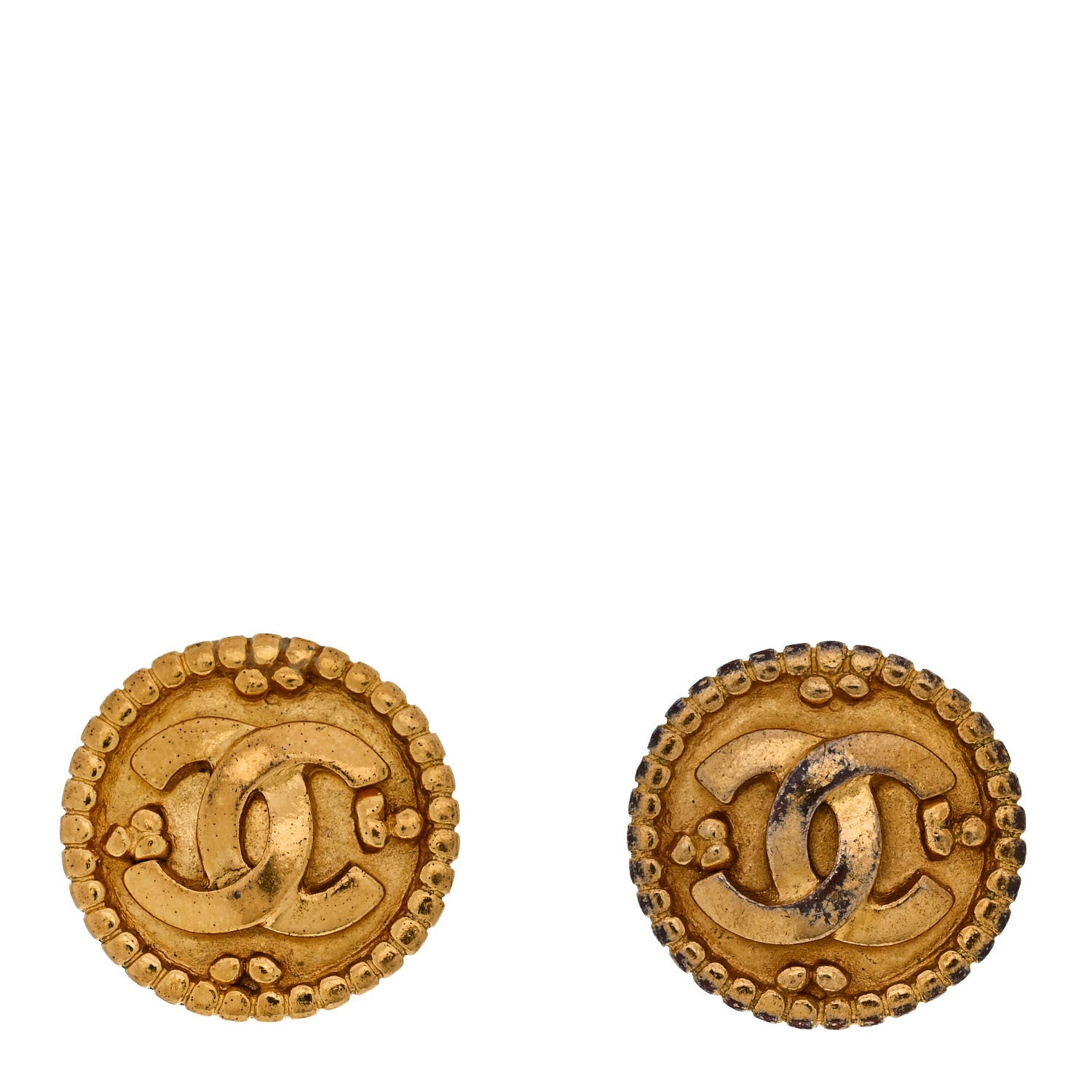 Chanel Round CC Clip On Earrings Gold 1 of 5