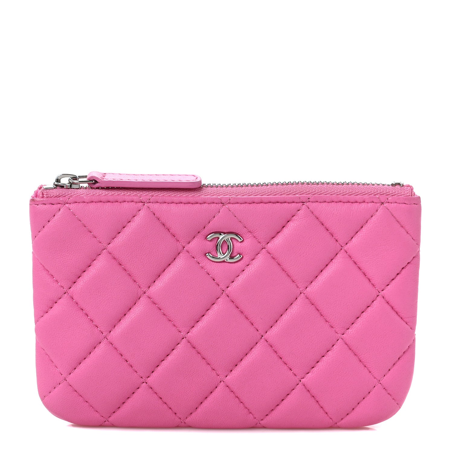 Chanel Lambskin Quilted Small Cosmetic Case Pink 1 of 8