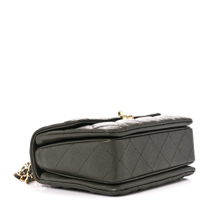 Chanel Caviar Quilted Mini Coco First Flap Khaki 4 of 10