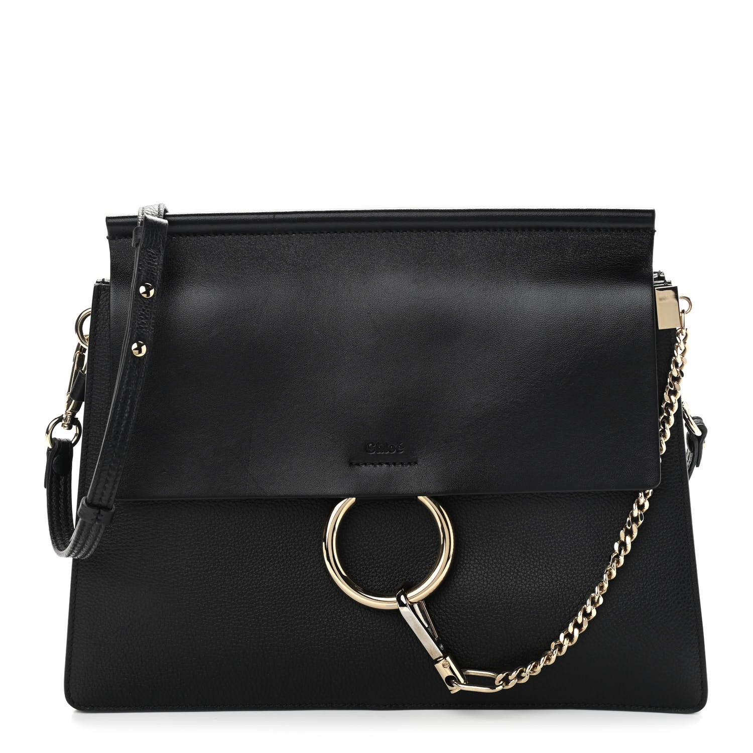 Chloe Suede Calfskin Medium Faye Shoulder Bag Black 1 of 14