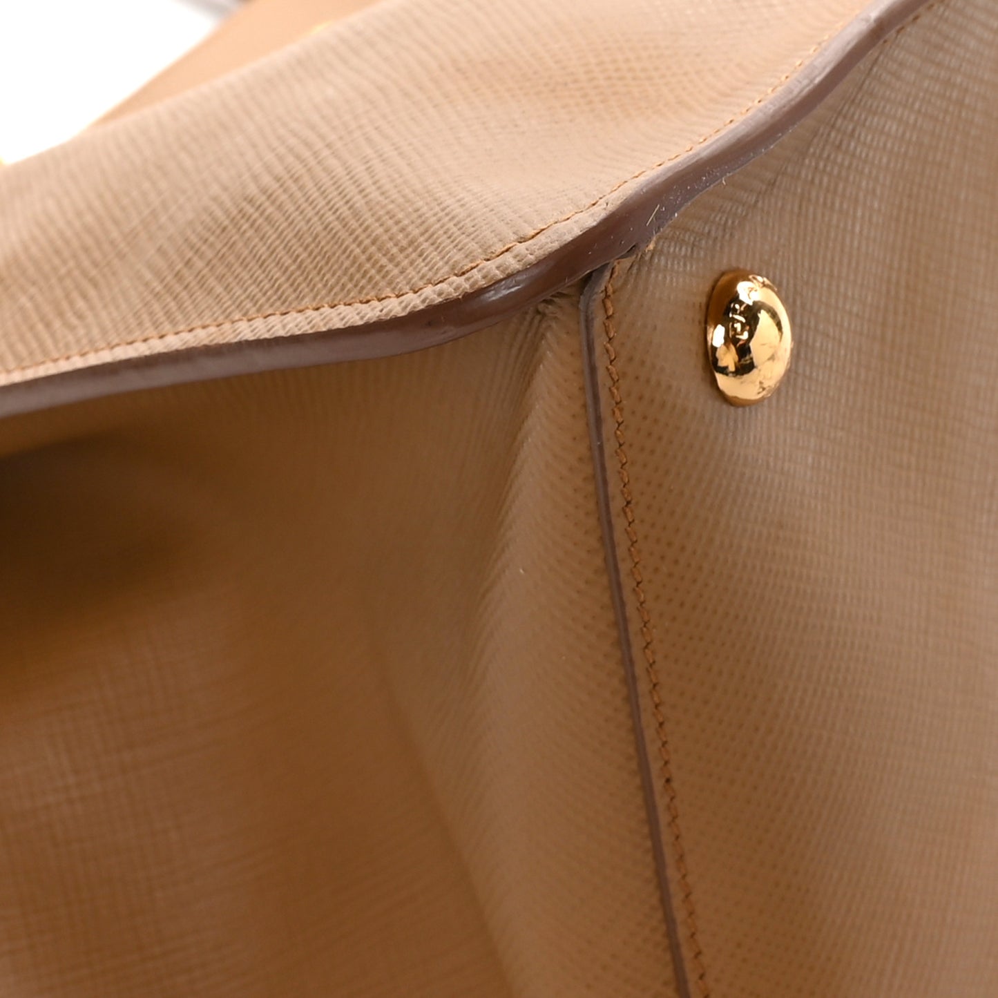 Saffiano Cuir Shopping Tote Caramel