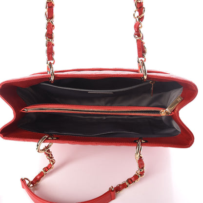 Chanel Caviar Quilted Grand Shopping Tote GST Red 5 of 11