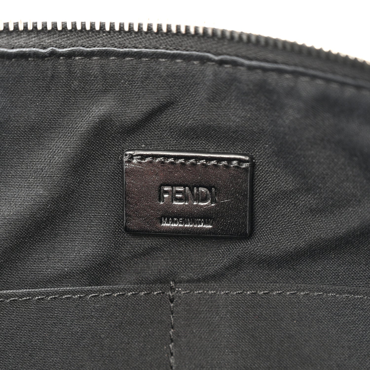 Fendi Vitello King Fabric Jacquard FF 1974 Messenger Black 6 of 12
