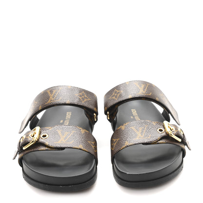 Louis Vuitton Monogram Bom Dia Mule Sandals 36.5 Black 3 of 9