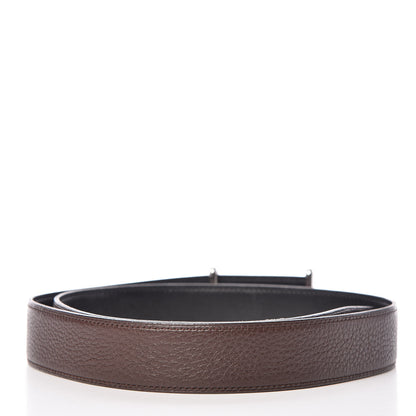 Hermes Box Togo 32mm Idem H Belt 85 Black Chocolate 3 of 10