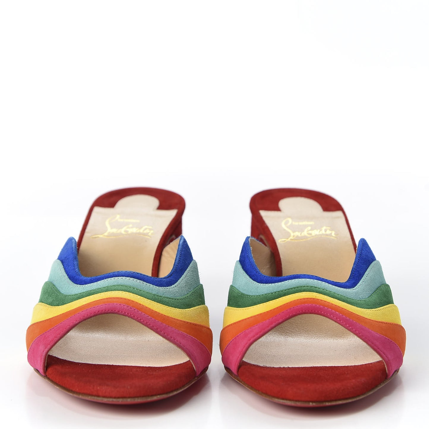Veau Velours Rainbow Degradouce 55 Slide Sandals 36.5 Multicolor