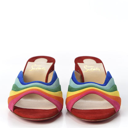 Christian Louboutin Veau Velours Rainbow Degradouce 55 Slide Sandals 36.5 Multicolor 2 of 8