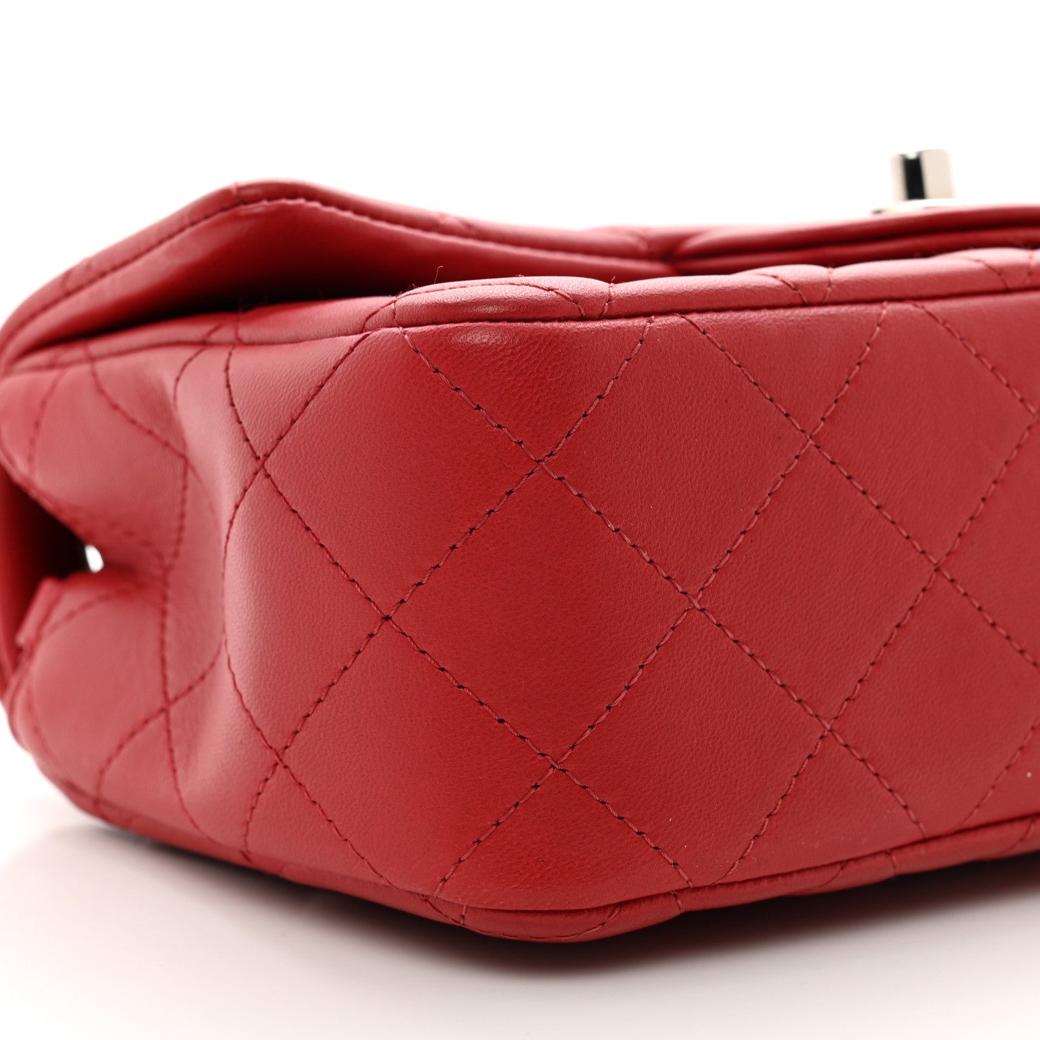 Chanel Lambskin Quilted Mini Rectangular Flap Red 9 of 11
