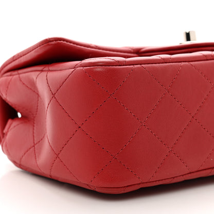 Chanel Lambskin Quilted Mini Rectangular Flap Red 9 of 11