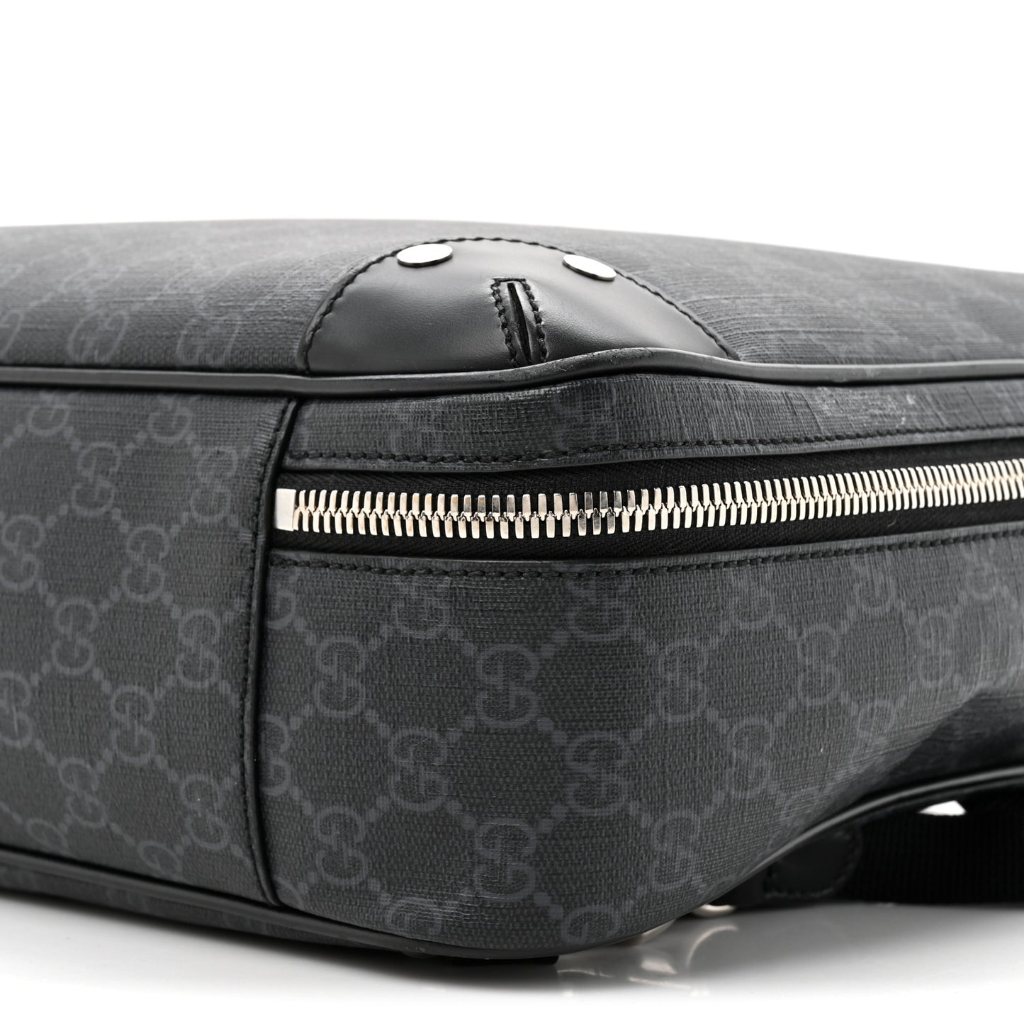 GG Supreme Monogram Briefcase Backpack Black Grey