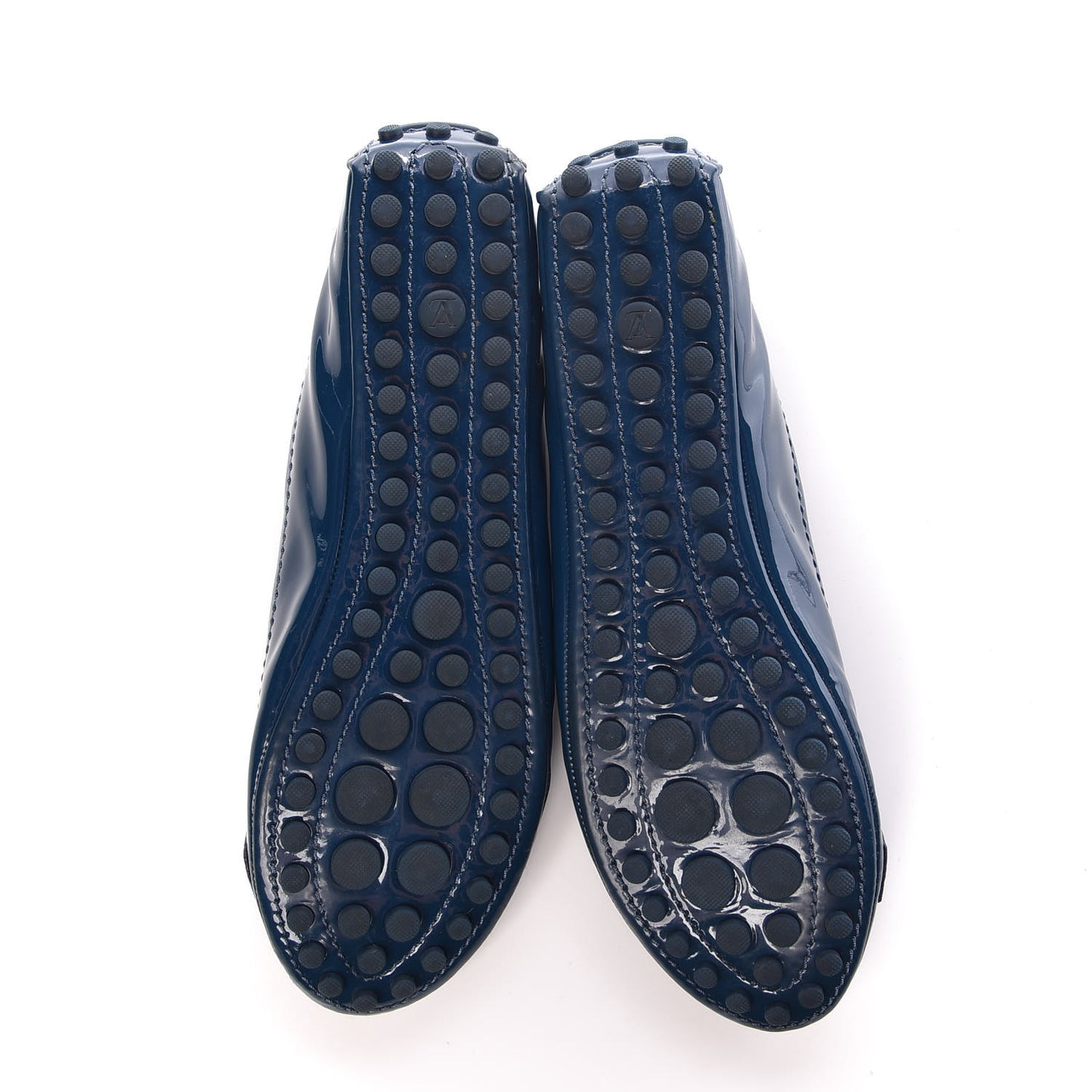 Patent Calfskin Oxford Ballerina Flats 37 Blue
