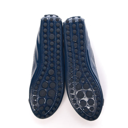 Louis Vuitton Patent Calfskin Oxford Ballerina Flats 37 Blue 7 of 13