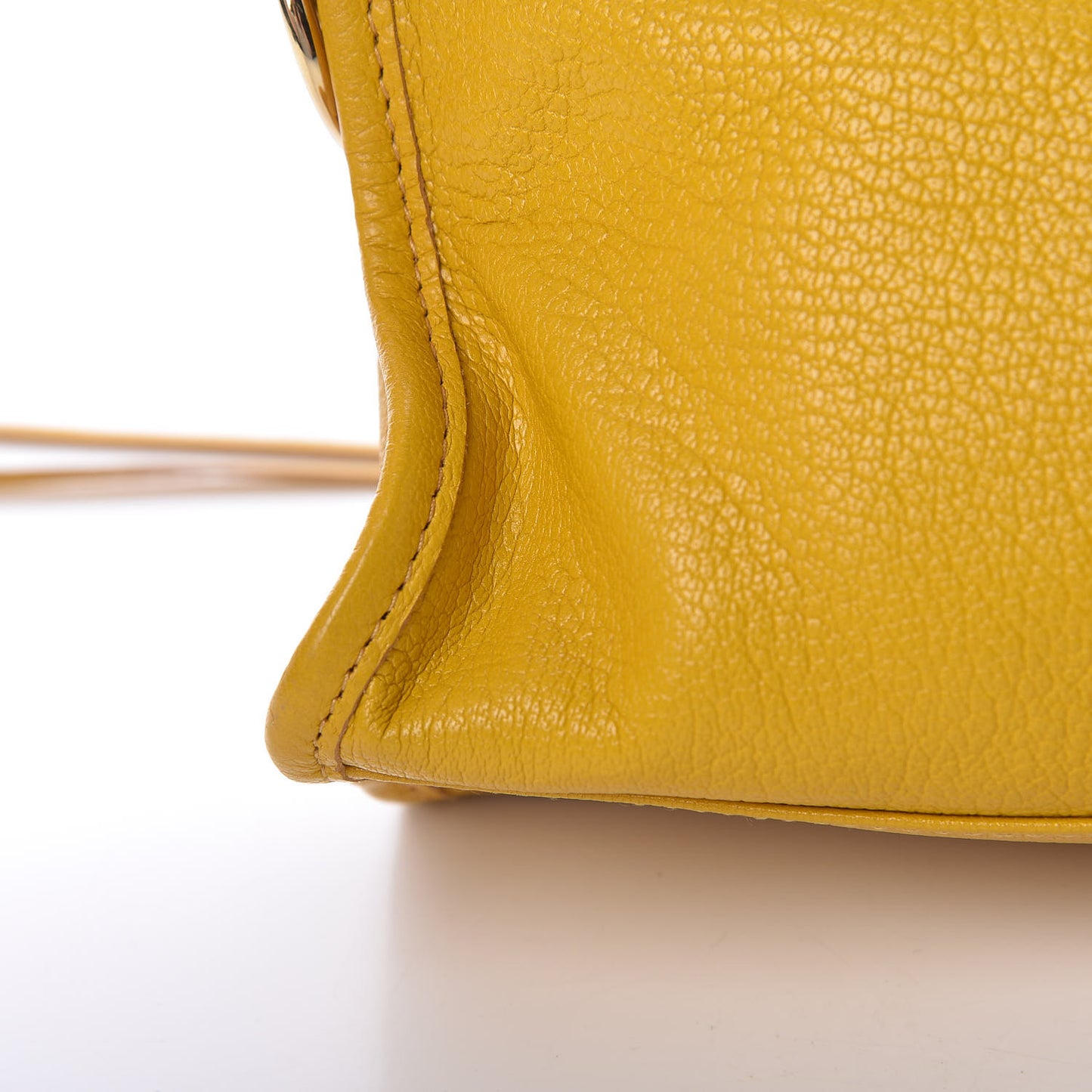 Chevre Gold Metallic Edge Hardware Mini City Jaune Epi